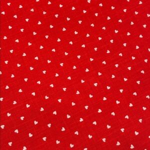 Wamsutta Red Fabric with White Heart Pattern